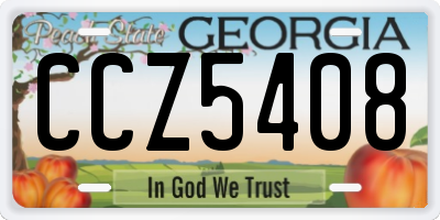 GA license plate CCZ5408