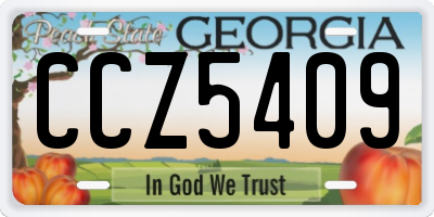 GA license plate CCZ5409