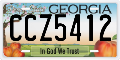 GA license plate CCZ5412