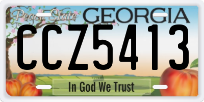 GA license plate CCZ5413