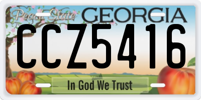 GA license plate CCZ5416