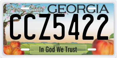 GA license plate CCZ5422