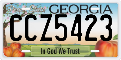 GA license plate CCZ5423
