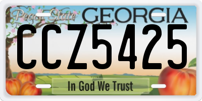 GA license plate CCZ5425