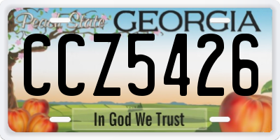 GA license plate CCZ5426