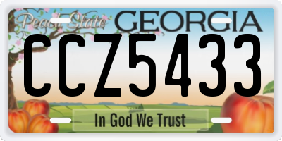 GA license plate CCZ5433