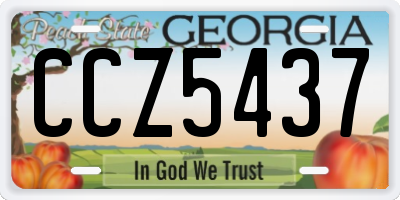 GA license plate CCZ5437