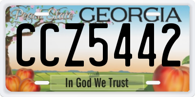 GA license plate CCZ5442