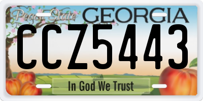 GA license plate CCZ5443