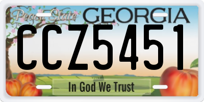 GA license plate CCZ5451