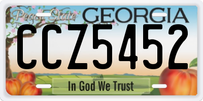 GA license plate CCZ5452