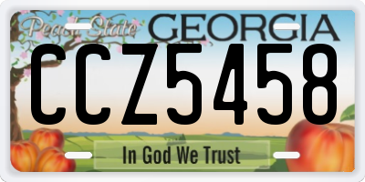 GA license plate CCZ5458