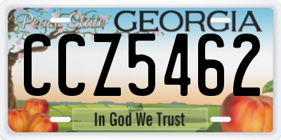 GA license plate CCZ5462
