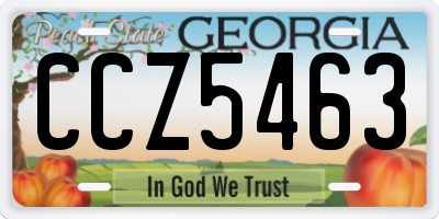 GA license plate CCZ5463