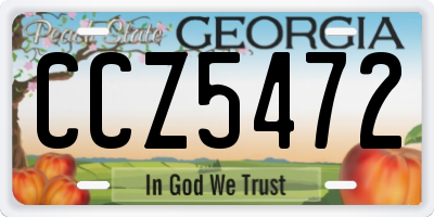GA license plate CCZ5472