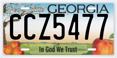 GA license plate CCZ5477