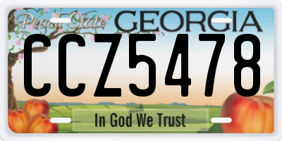 GA license plate CCZ5478