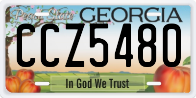 GA license plate CCZ5480