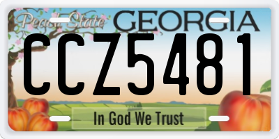 GA license plate CCZ5481
