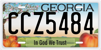 GA license plate CCZ5484
