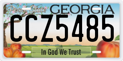 GA license plate CCZ5485