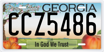 GA license plate CCZ5486