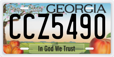 GA license plate CCZ5490