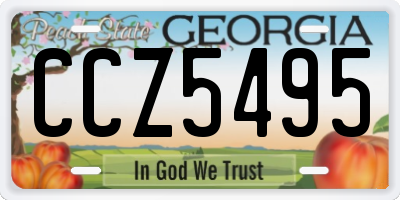 GA license plate CCZ5495
