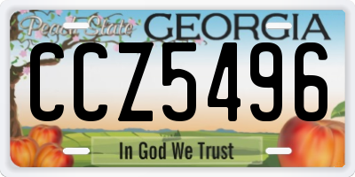 GA license plate CCZ5496