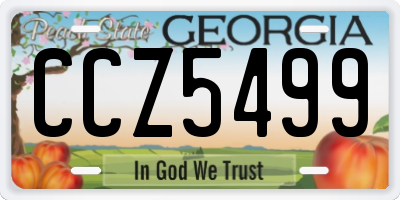 GA license plate CCZ5499