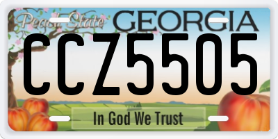 GA license plate CCZ5505