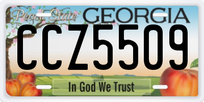 GA license plate CCZ5509