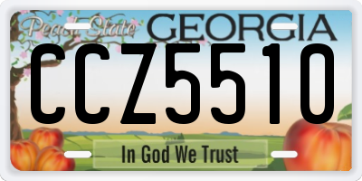 GA license plate CCZ5510
