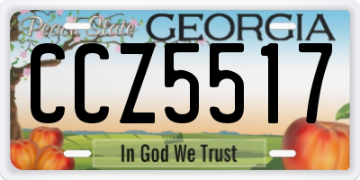 GA license plate CCZ5517