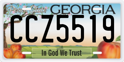 GA license plate CCZ5519