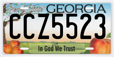 GA license plate CCZ5523