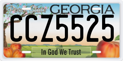 GA license plate CCZ5525