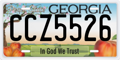 GA license plate CCZ5526