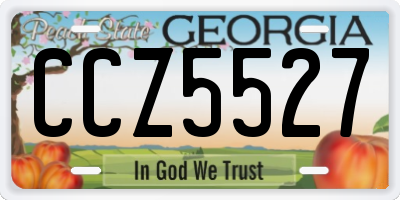 GA license plate CCZ5527