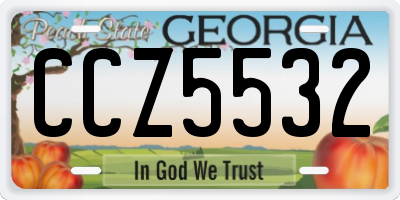 GA license plate CCZ5532