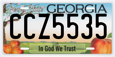 GA license plate CCZ5535
