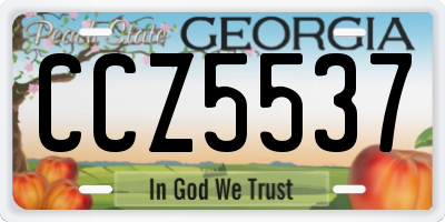 GA license plate CCZ5537