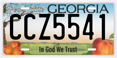 GA license plate CCZ5541