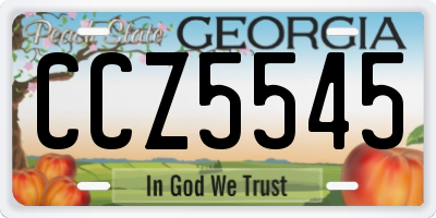 GA license plate CCZ5545