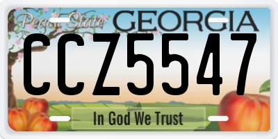 GA license plate CCZ5547