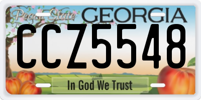 GA license plate CCZ5548