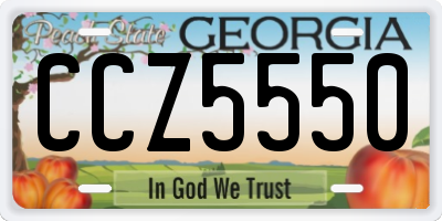 GA license plate CCZ5550
