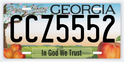 GA license plate CCZ5552