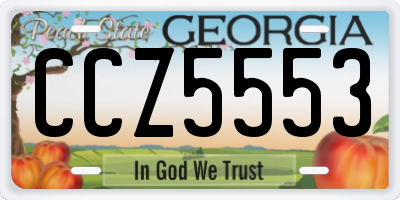 GA license plate CCZ5553