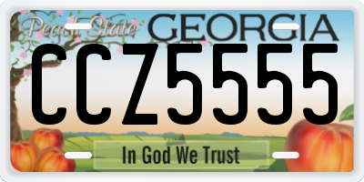 GA license plate CCZ5555